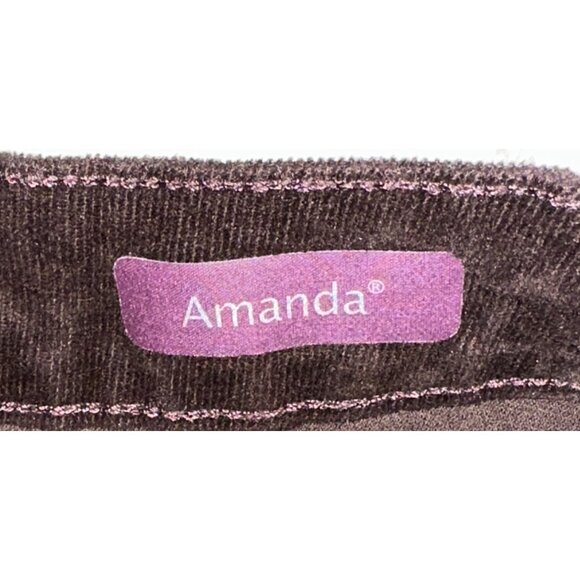 Gloria Vanderbilt Amanda Dark Brown Mid-Rise Velvet Pants Women's Size 6 - Picture 5 of 16